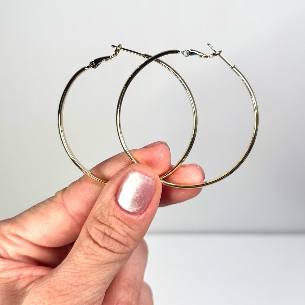 18k yellow gold-plated 2-inch hoop earrings
